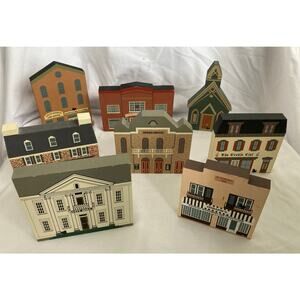 The Cat’s Meow 1991 Series IX Lot of 8 Buildings –signed by the artist Faline